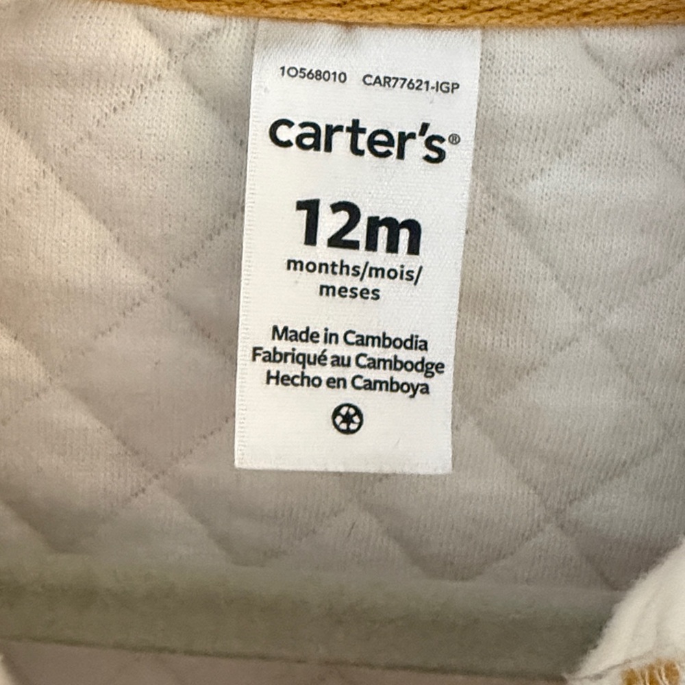 Carter’s Quilted Floral Baby Jacket - Size 12 Month - Picture 2 of 8